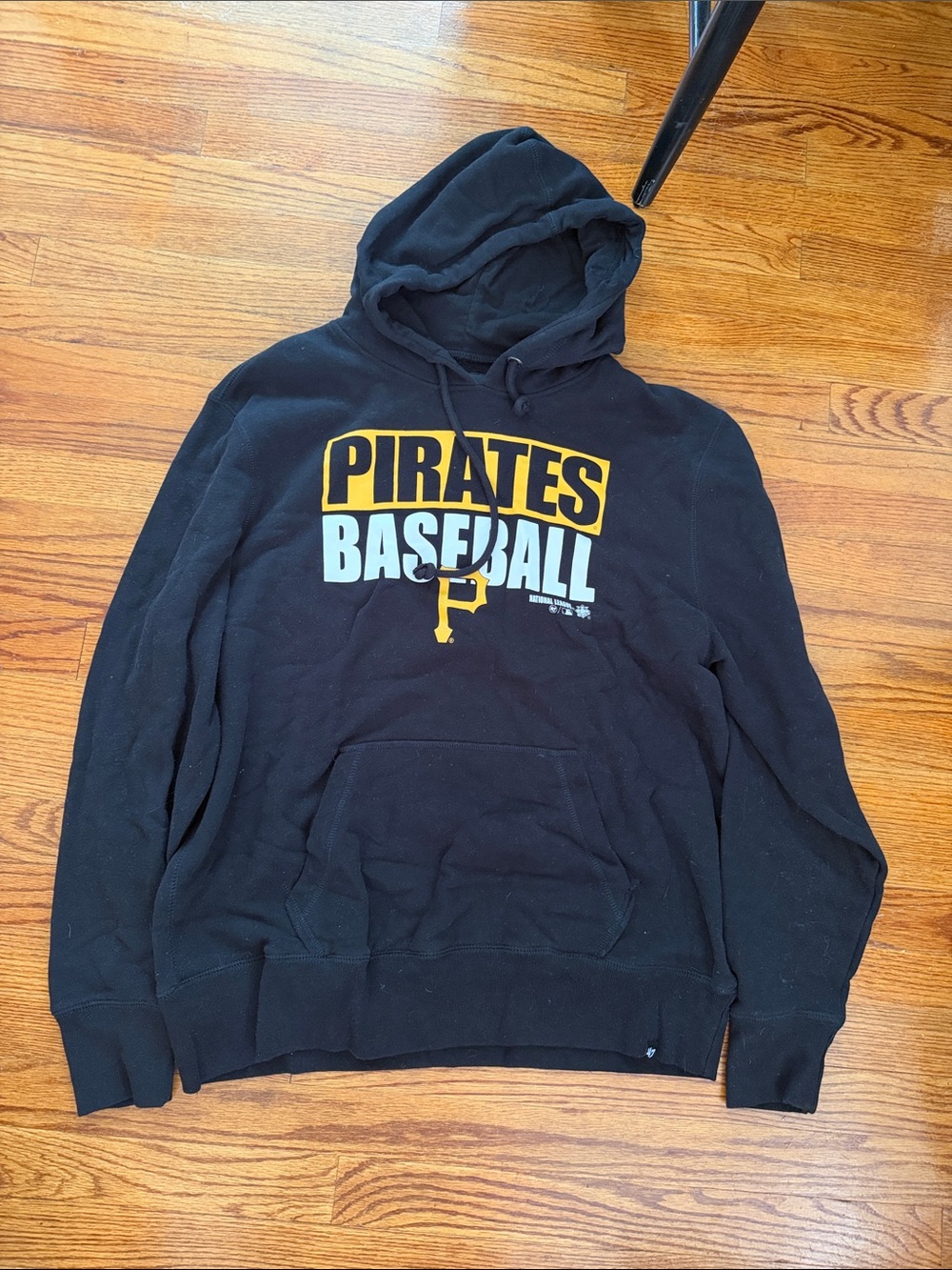 47 Black Pirates Baseball Pullover Hoodie with Yellow & White Logo